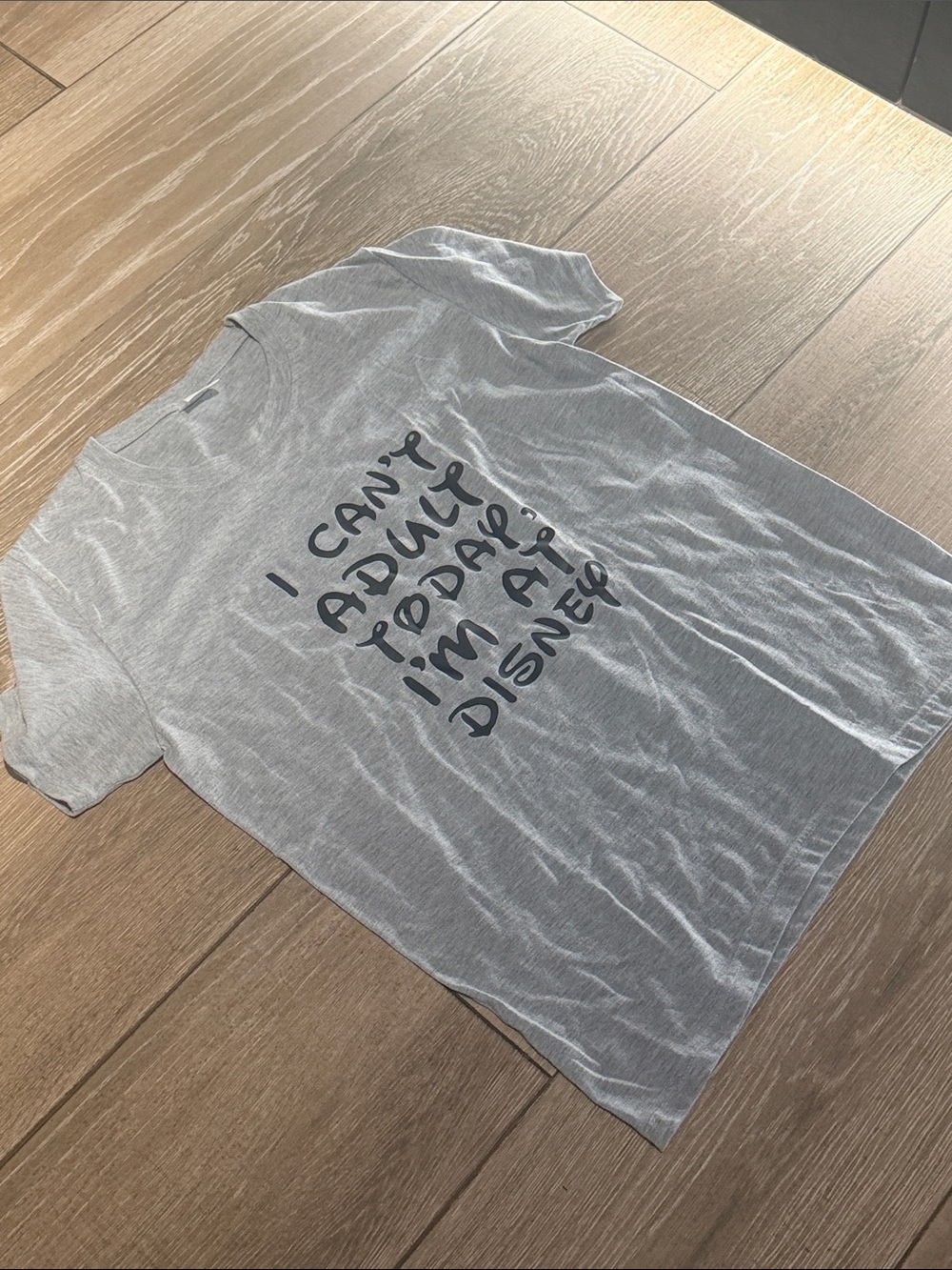 Disney Light Gray Short Sleeve Tee with Black Script 100% cotton